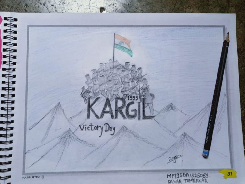 How to draw Kargil Vijay Diwas Drawing - 2021 | Kargil Army Drawing | Kargil  Diwas Drawing Very Easy - YouTube