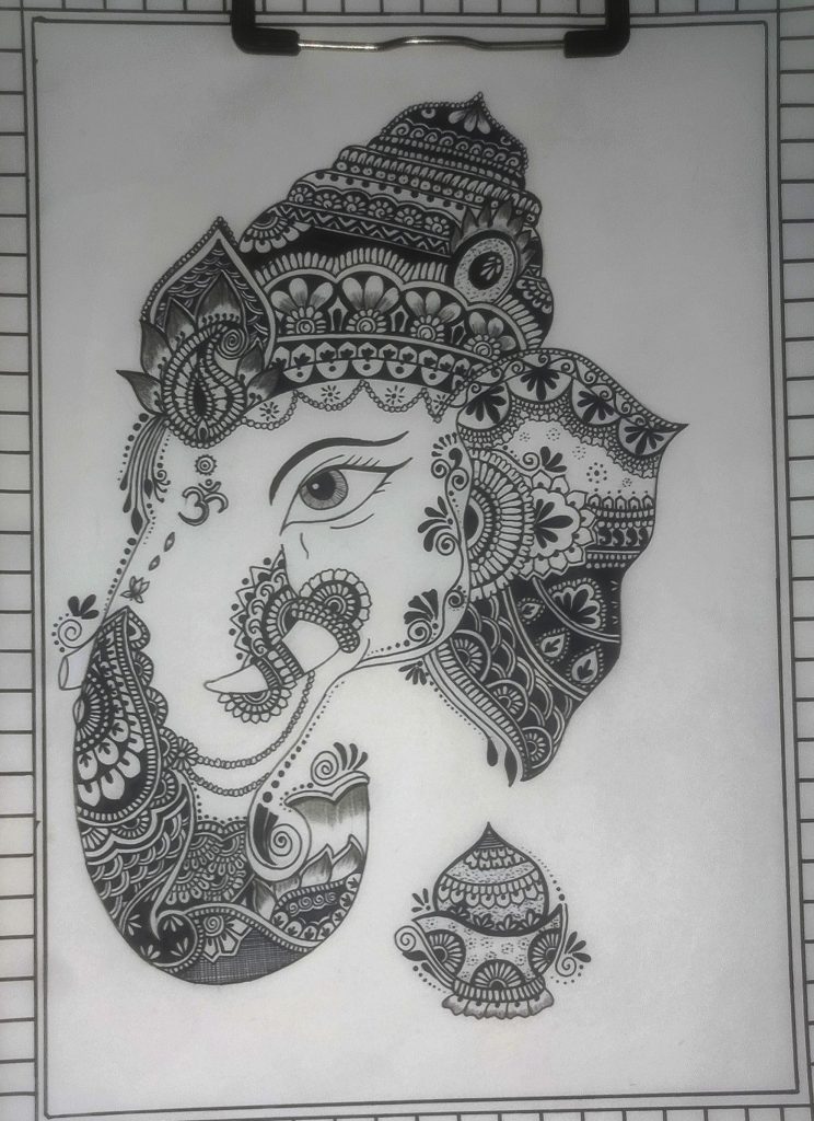 Ganesh ji sketch Ornament by Heena Khatri - Pixels