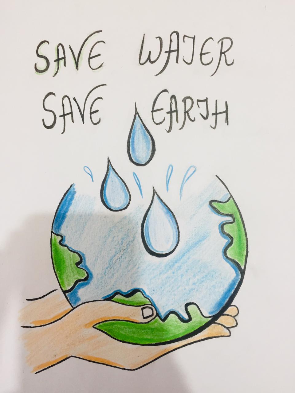 drawing for kids on save water