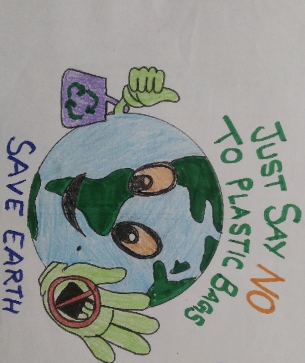 save the mother earth from plastic drawing, say no to plastic bags, avoid  plastic bags drawing - YouTube