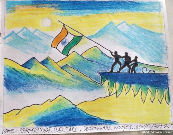 Painting on The occasion of Kargil vijay diwas. – India NCC