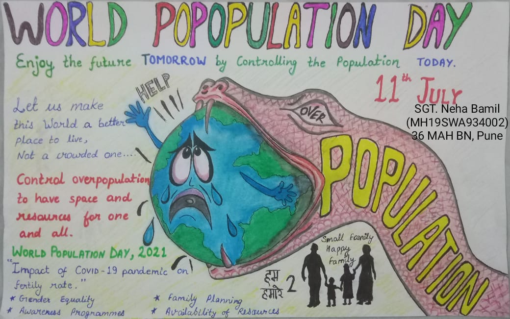 Poster On World Population Day 2021 India Ncc 3662