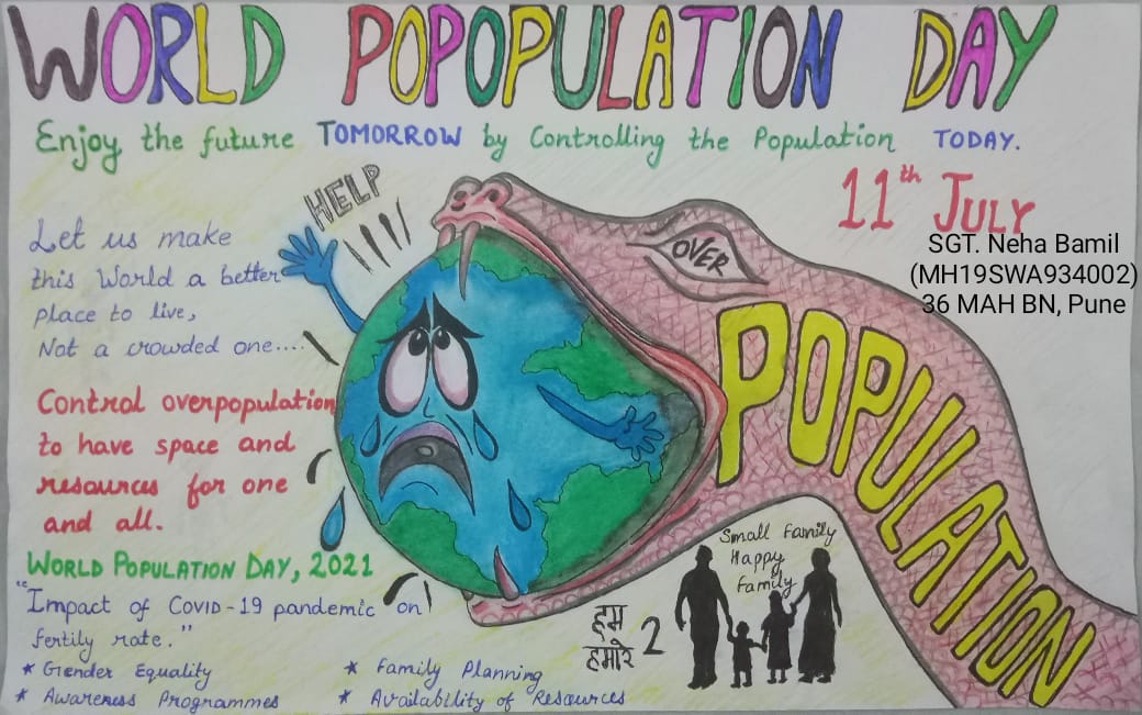 Poster on \'World Population Day, 2021\' India NCC