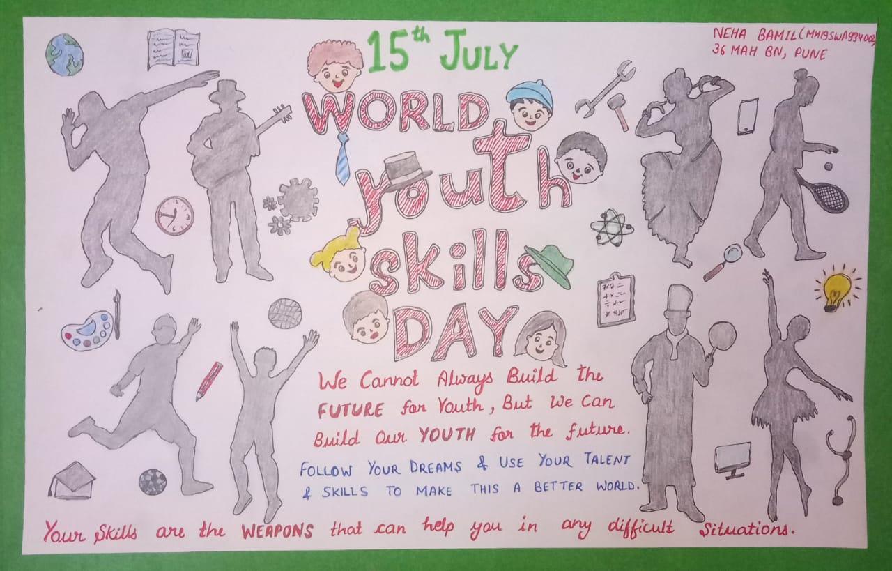 Poster on 'World Youth Skill Day' – India NCC