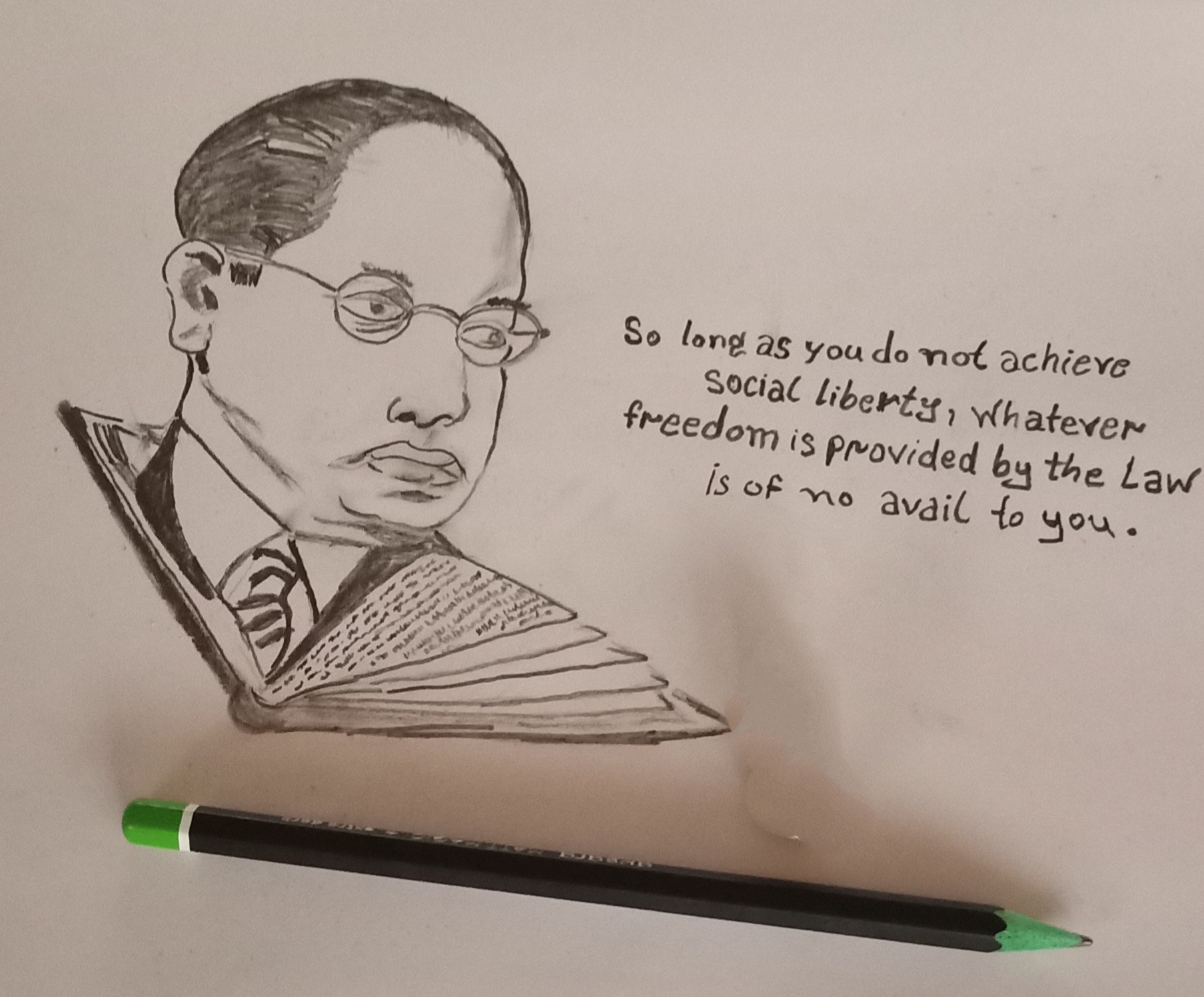 Dr. Br. Ambedkar Drawing Easy / Constitution Day Drawing / Ambedkar Drawing  - YouTube