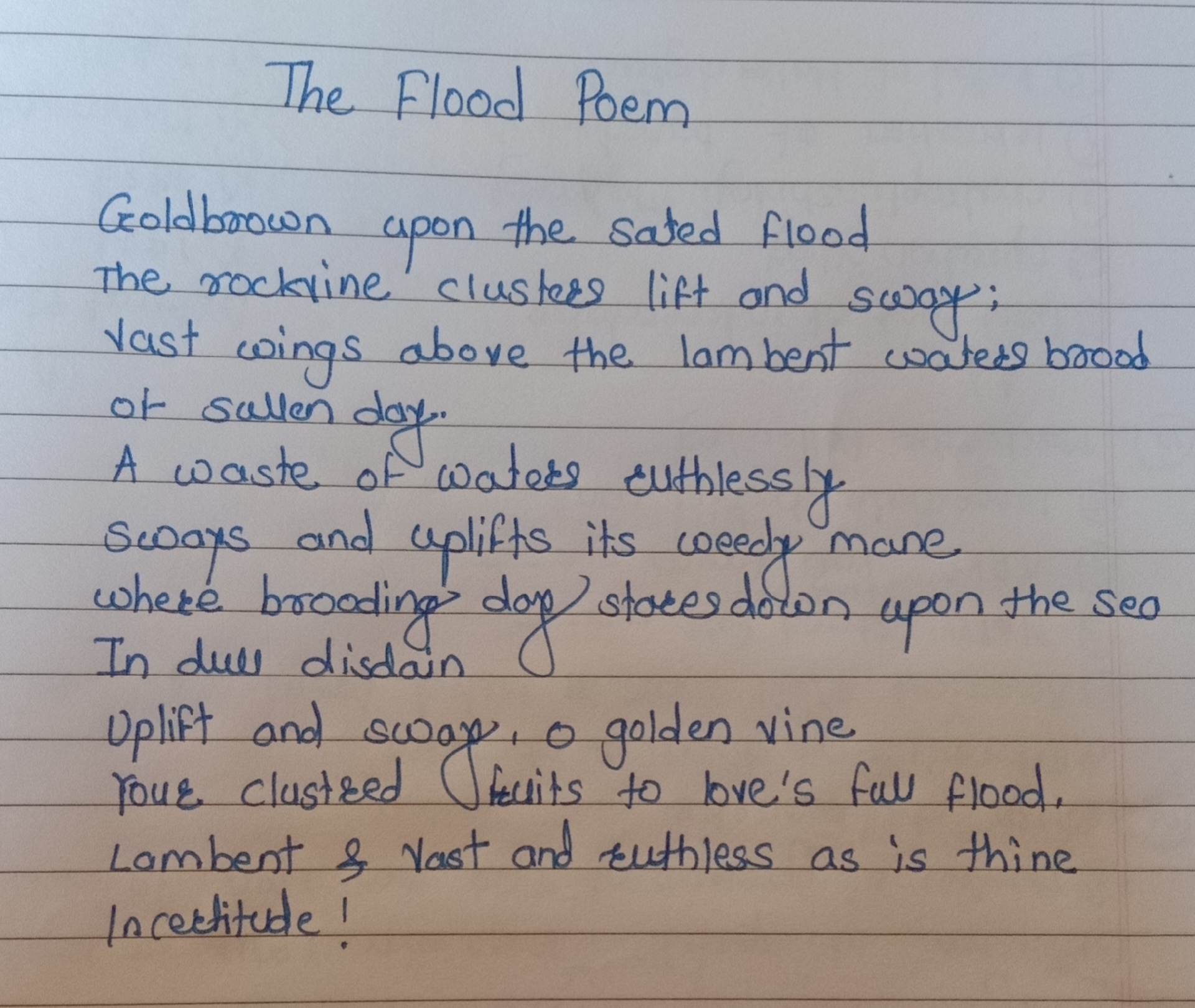 The flood poem – India NCC