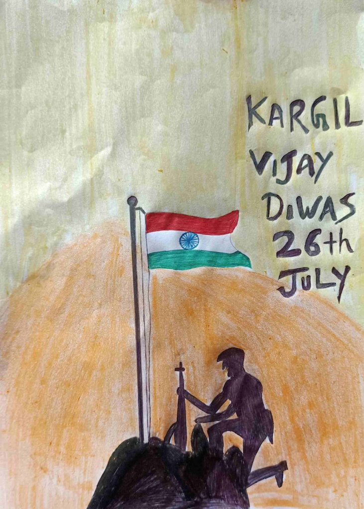 Kargil Vijay Diwas Drawing/Poster On Kargil Day/Easy Kargil Vijay Diwas  Poster Making - YouTube