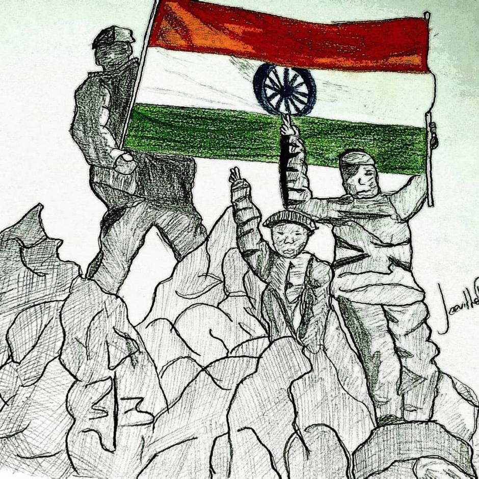 Poster on Kargil Vijay Diwas ll Republic Day drawing ll Republic Day very  easy drawing ll 26 January - YouTube
