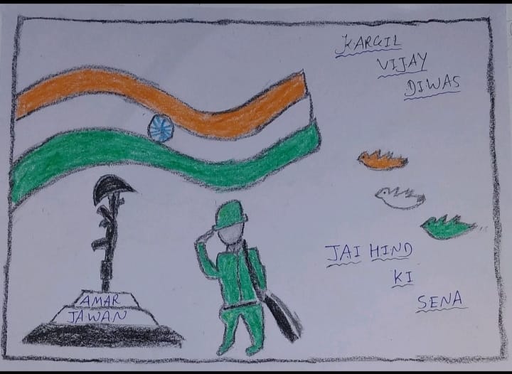 Arvind Singh on LinkedIn: A patriotic drawing made by Rahul Sharma student  of 12th class on the eve…