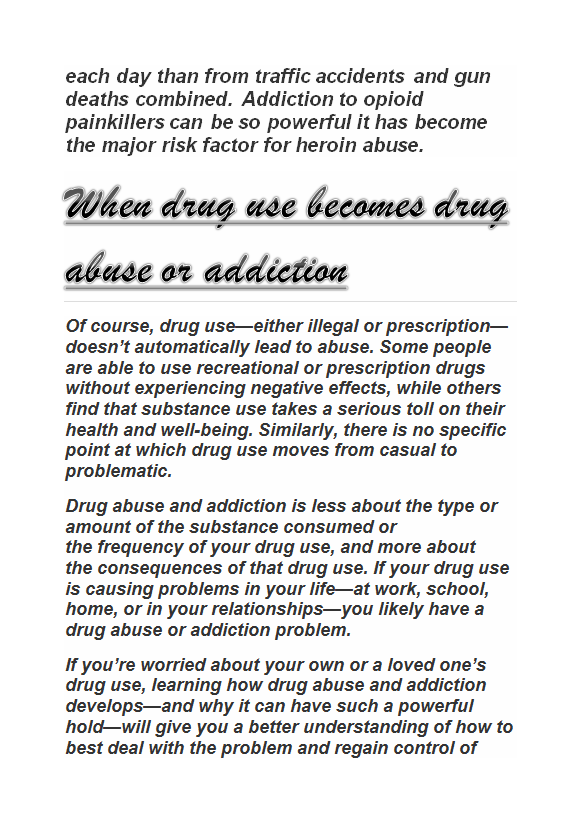 Drug Abuse And Addiction – India NCC