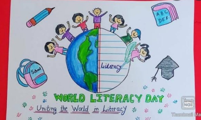 How to Draw Literacy Day | Easy World Literacy Day Drawing | International  Literacy Day Drawing 2020… | World literacy day, Literacy day,  International literacy day