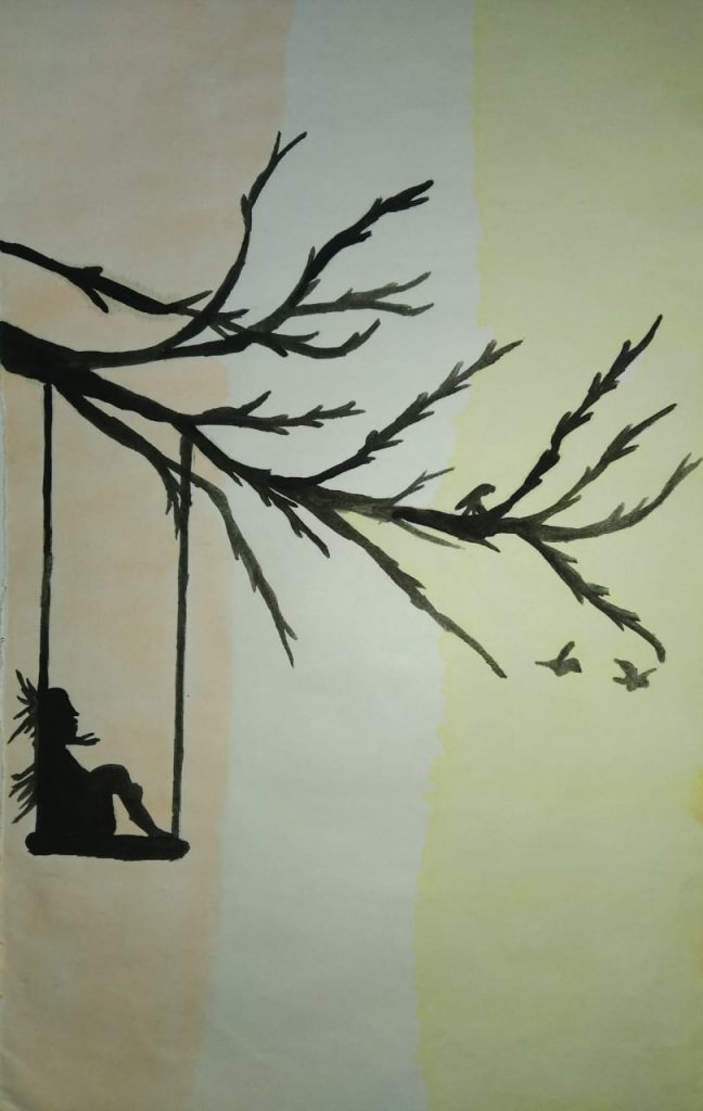 Vector Sketch. Swing on old oak tree - Stock Illustration [91501975] - PIXTA
