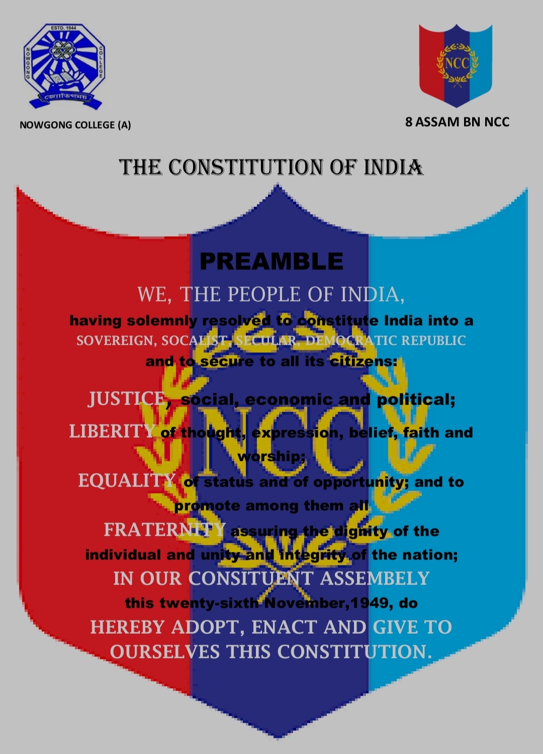 The Preamble Of India – India NCC