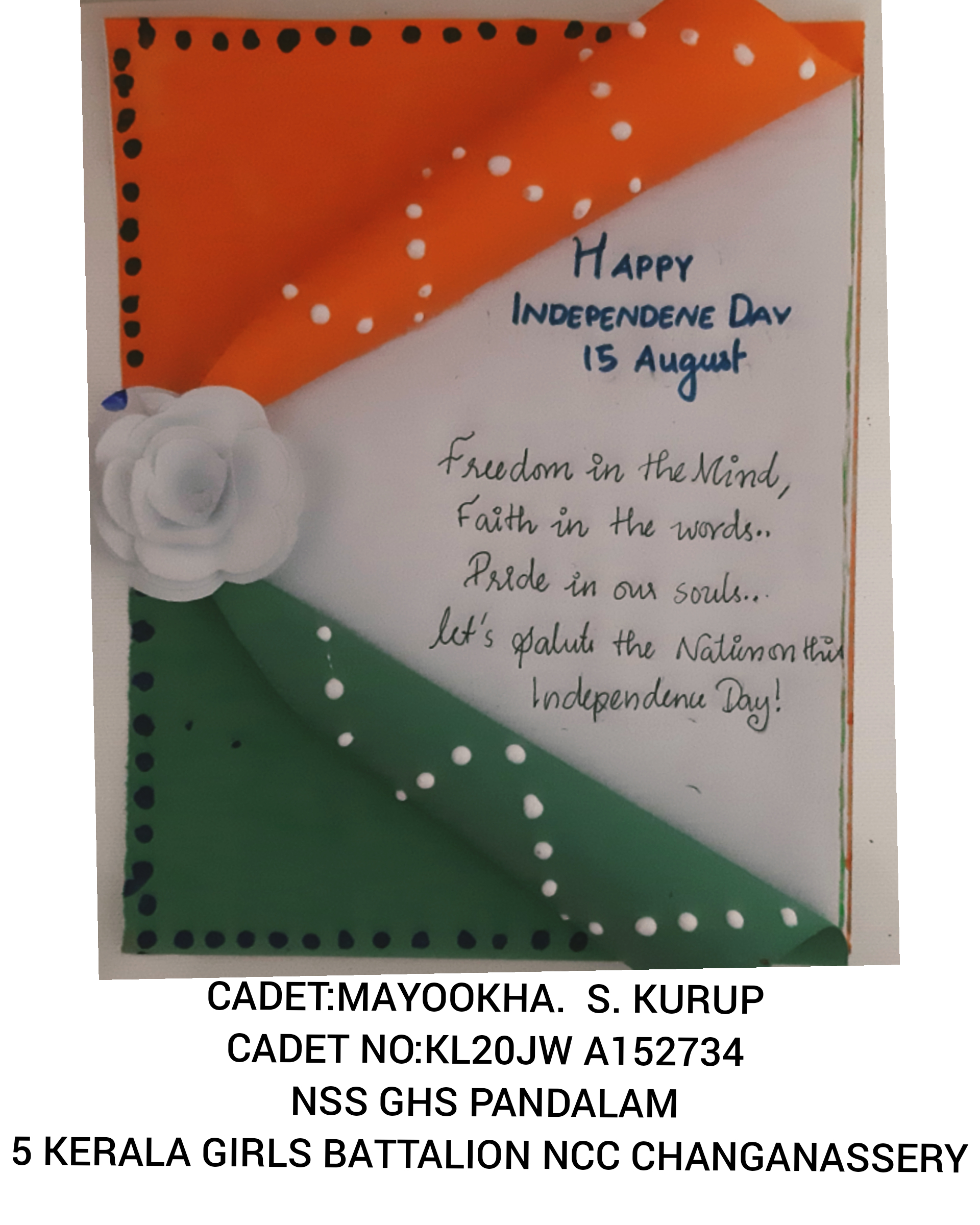 INDEPENCE DAY GREETING CARD India NCC