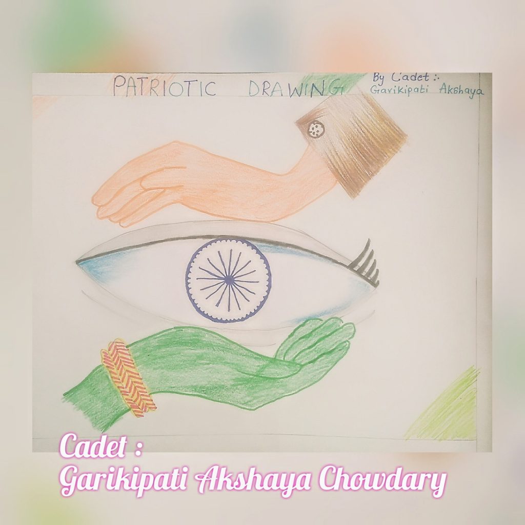 Painting on the topic patriotism – India NCC