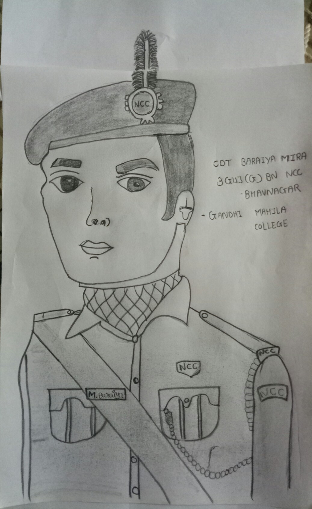 Pencil drawing – India NCC