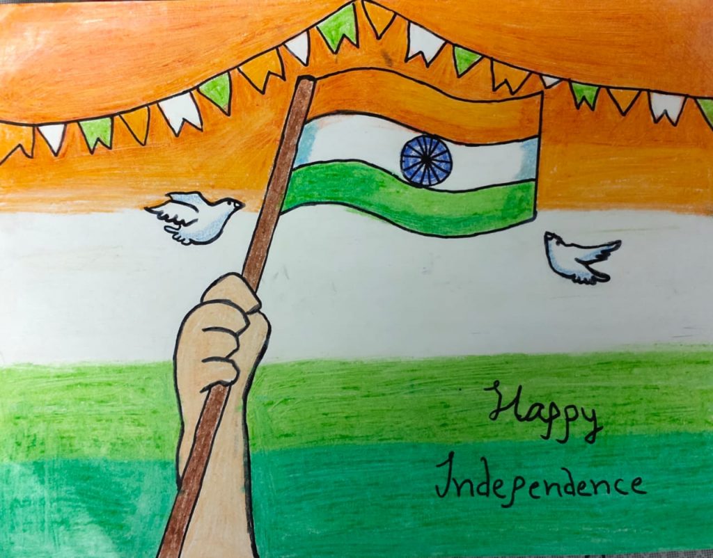 Beautiful independence day drawing | Simple and beautiful republic day  drawing | Independence Day | Independence day drawing, Art drawings for  kids, Easy drawings