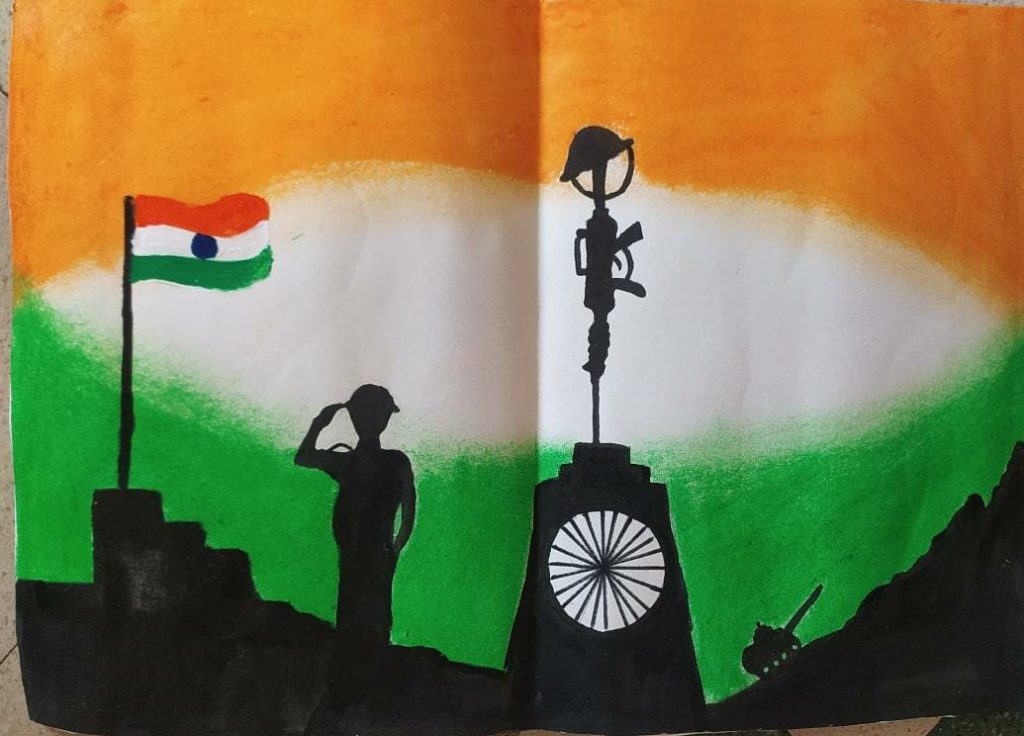 Mera Bharat Mahaan //Indian Drawing// मेरा भारत महान ड्राइंग | Indian  drawing, Independence day drawing, Flag drawing