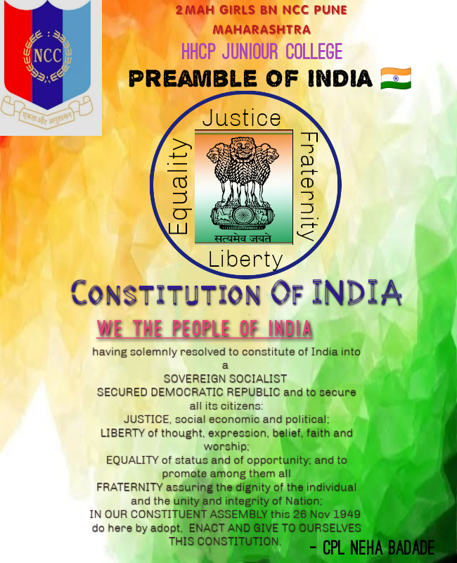 Preamble Of India – India NCC