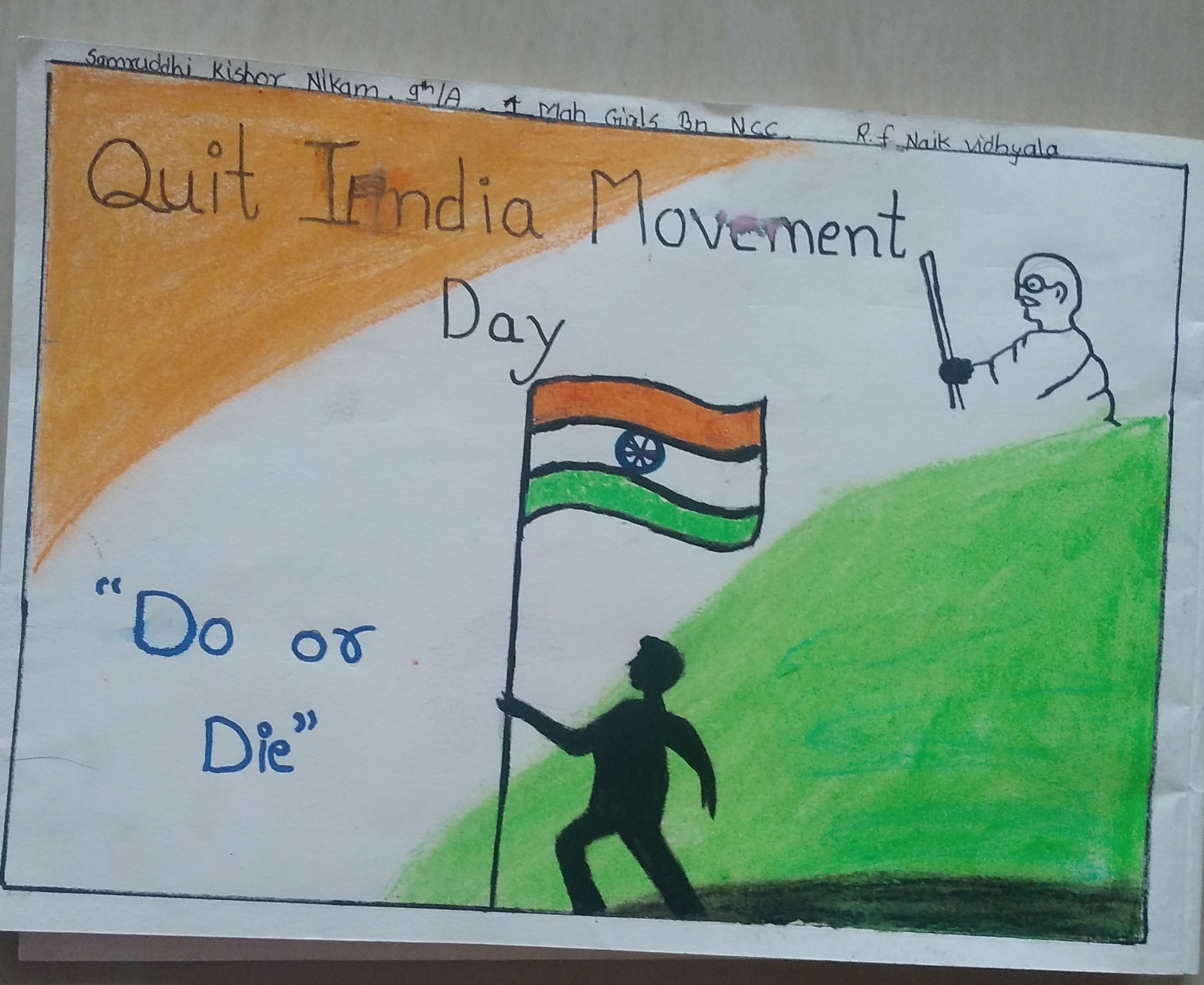 painting on quit India movement day||quit India movement day drawing||#ArtArmy  || Art With Anshu|| - YouTube