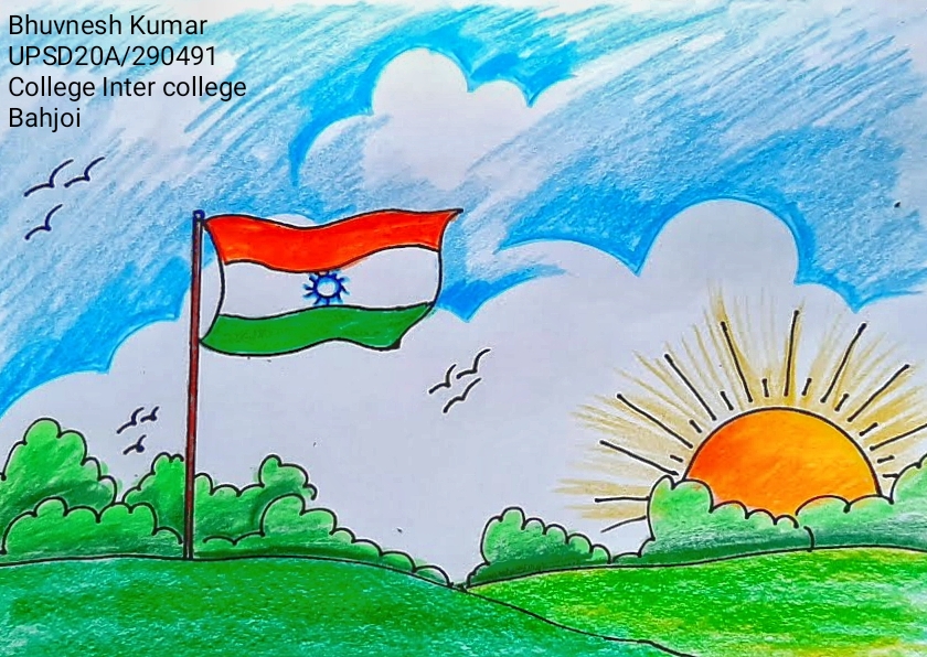 Independence Day Drawing India || 15 August freedom day poster (easy) step  by step - YouTube