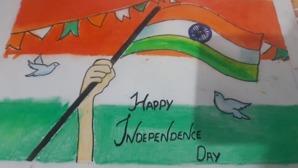 15 August drawing easy. independence day drawing. Easy scenery of independence  Day ste… | Scenery drawing for kids, Independence day drawing, Art drawings  for kids