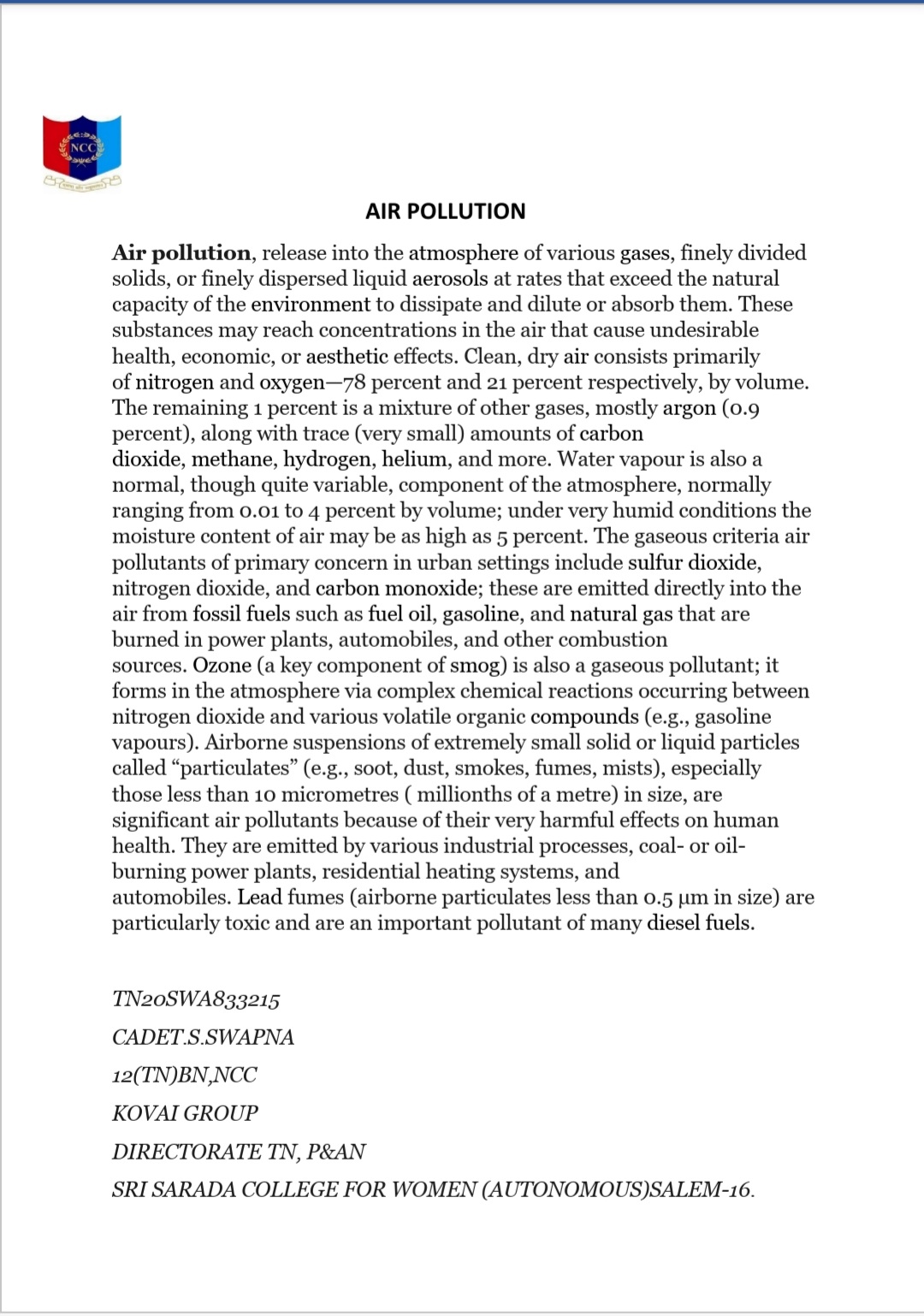 thesis on air pollution in india