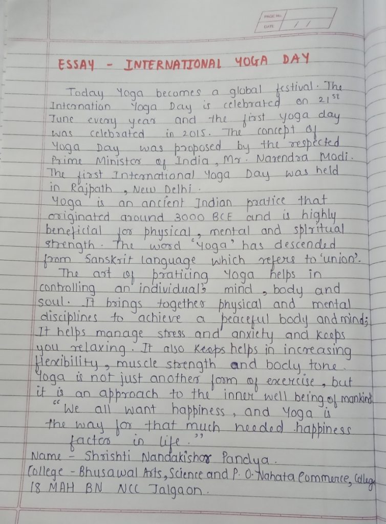 Essay on International Yoga Day  International Yoga Day Essay for