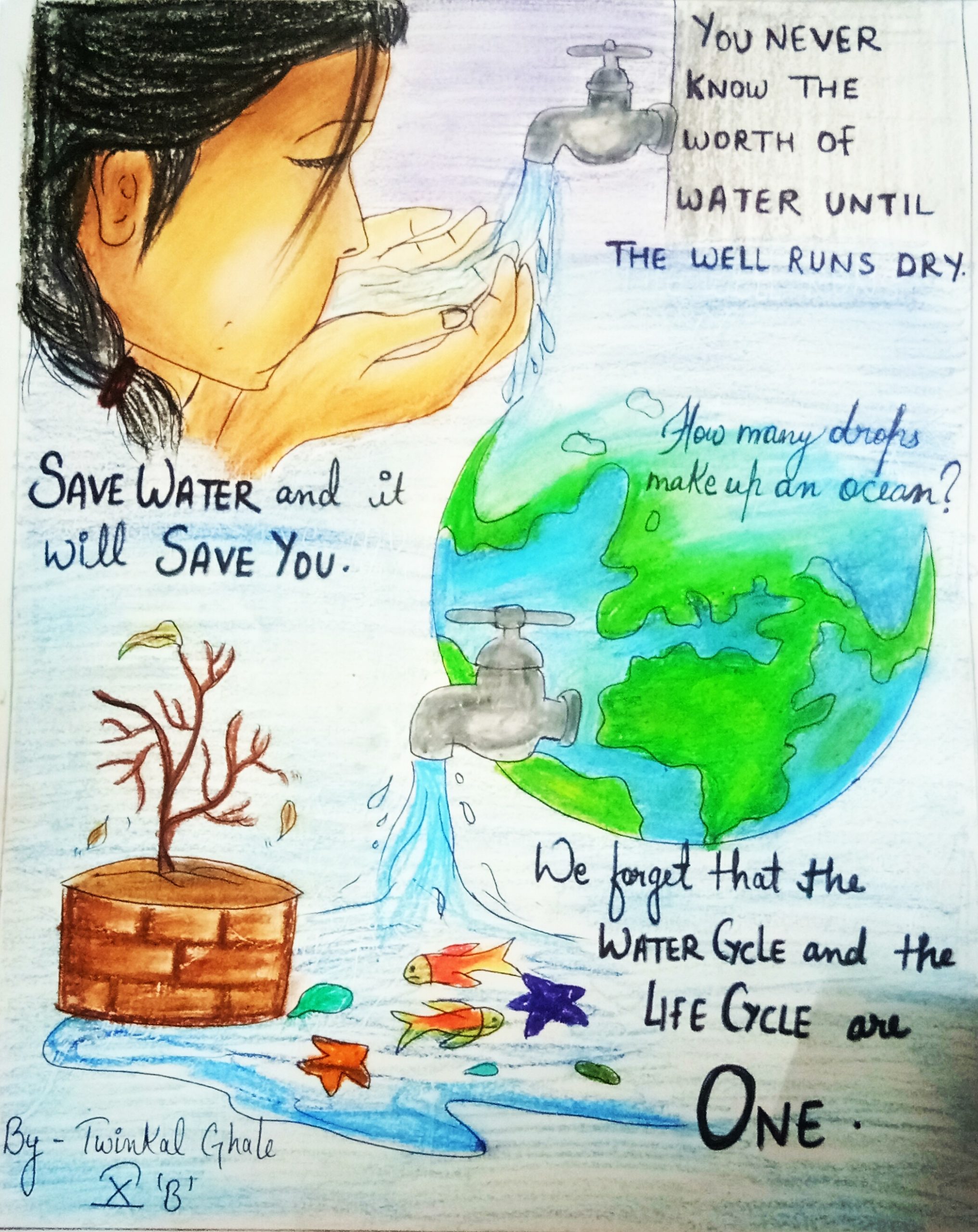 AI-wp445 - Water Pollution Poster - Save Water, turn off the water while  you shave and you can save more than 100 gallons a week. Water Conservation  Poster