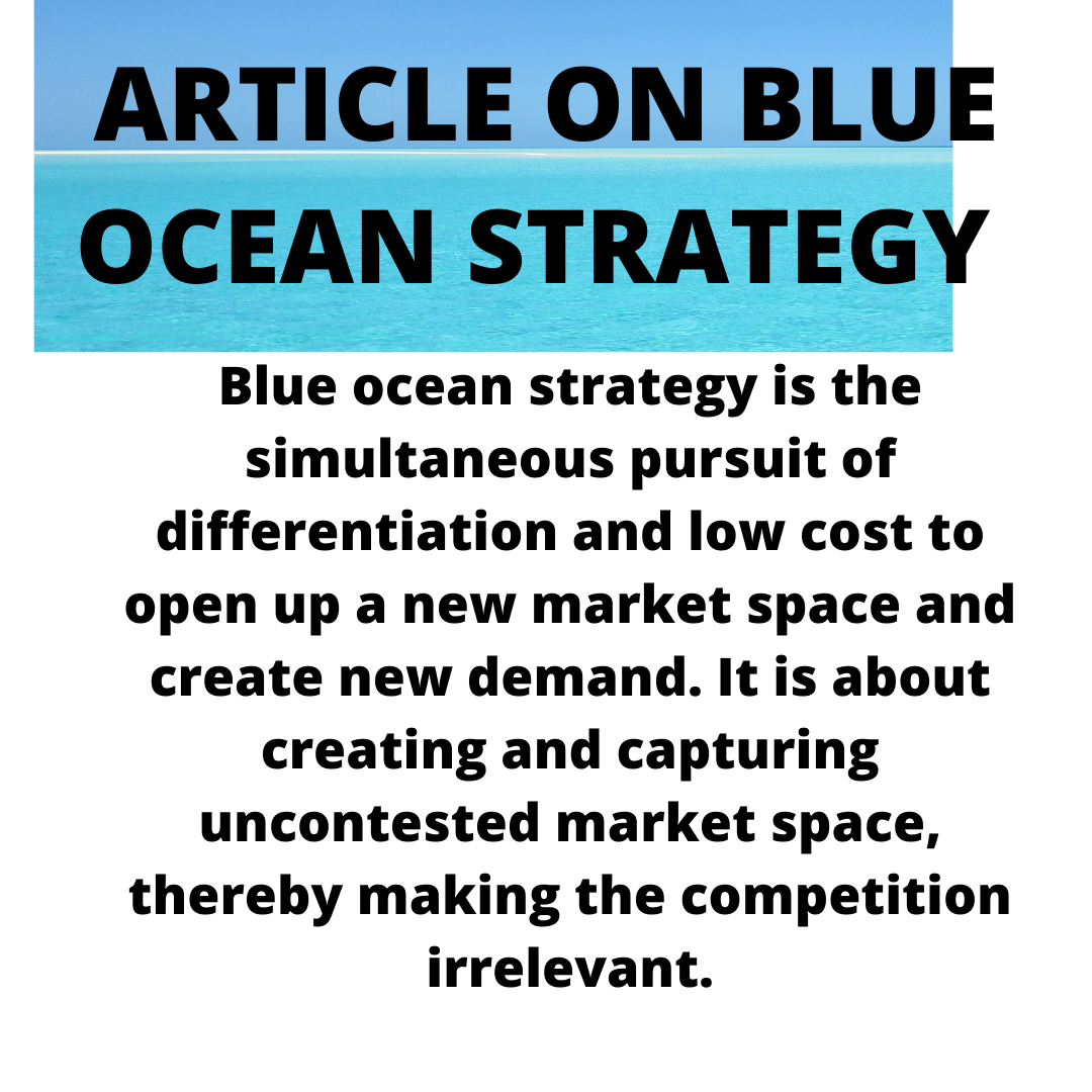 ARTICLE ON BLUE OCEAN STRATEGY – India NCC