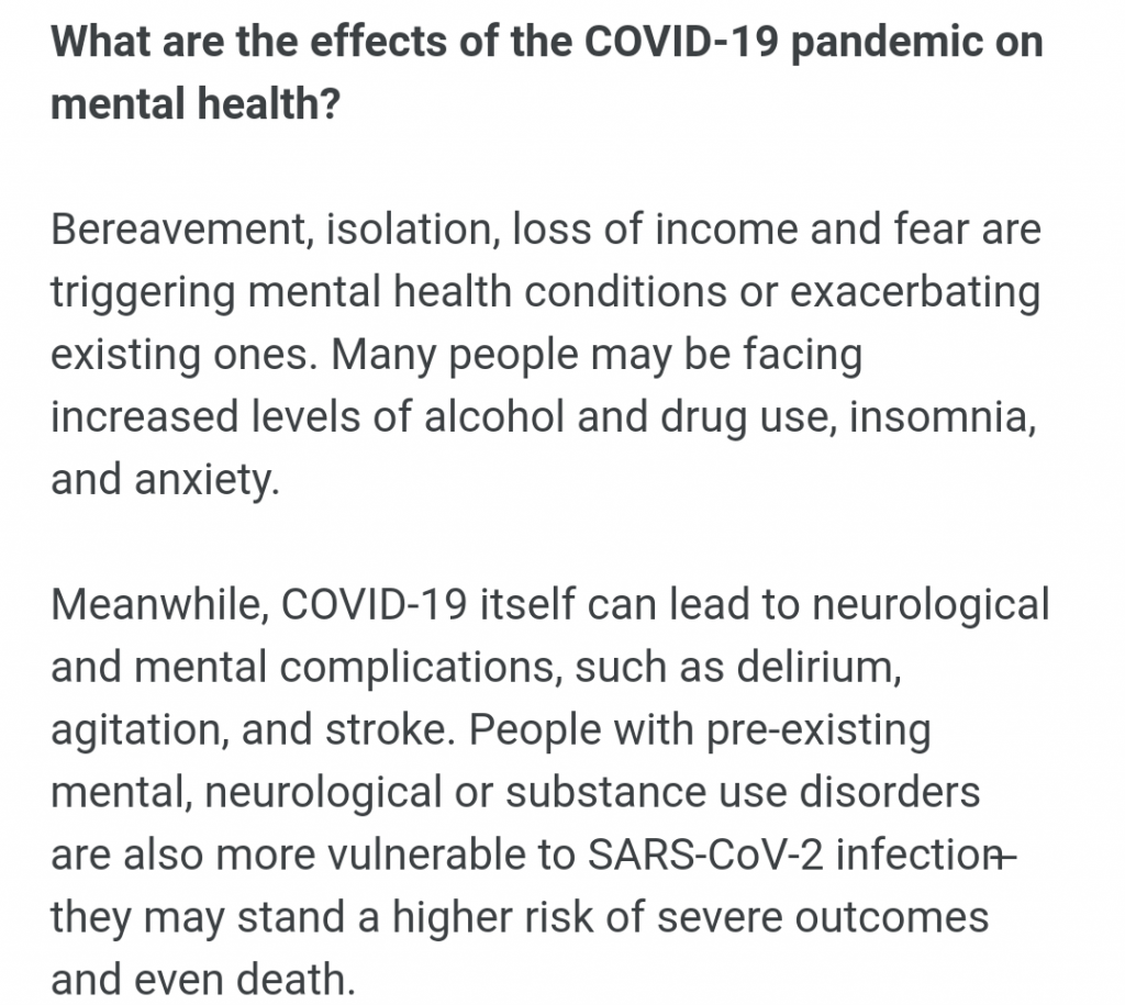 Impact Of Covid 19 On Mental Health – India NCC