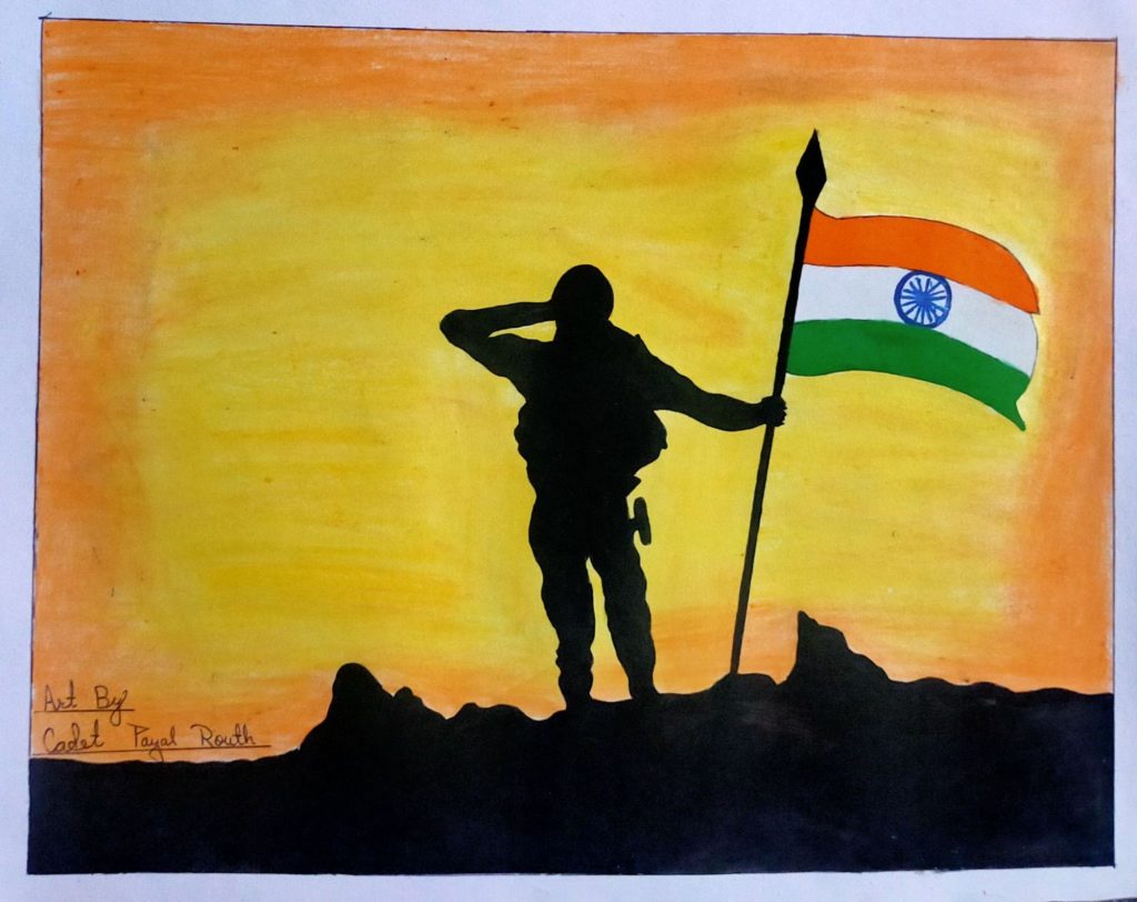 Indian army day chart/poster drawing with oil pastel colour. | how to draw  army day scenery. army drawing with oil pastel colour. easy army day drawing  for beginners. | By Easy Drawing