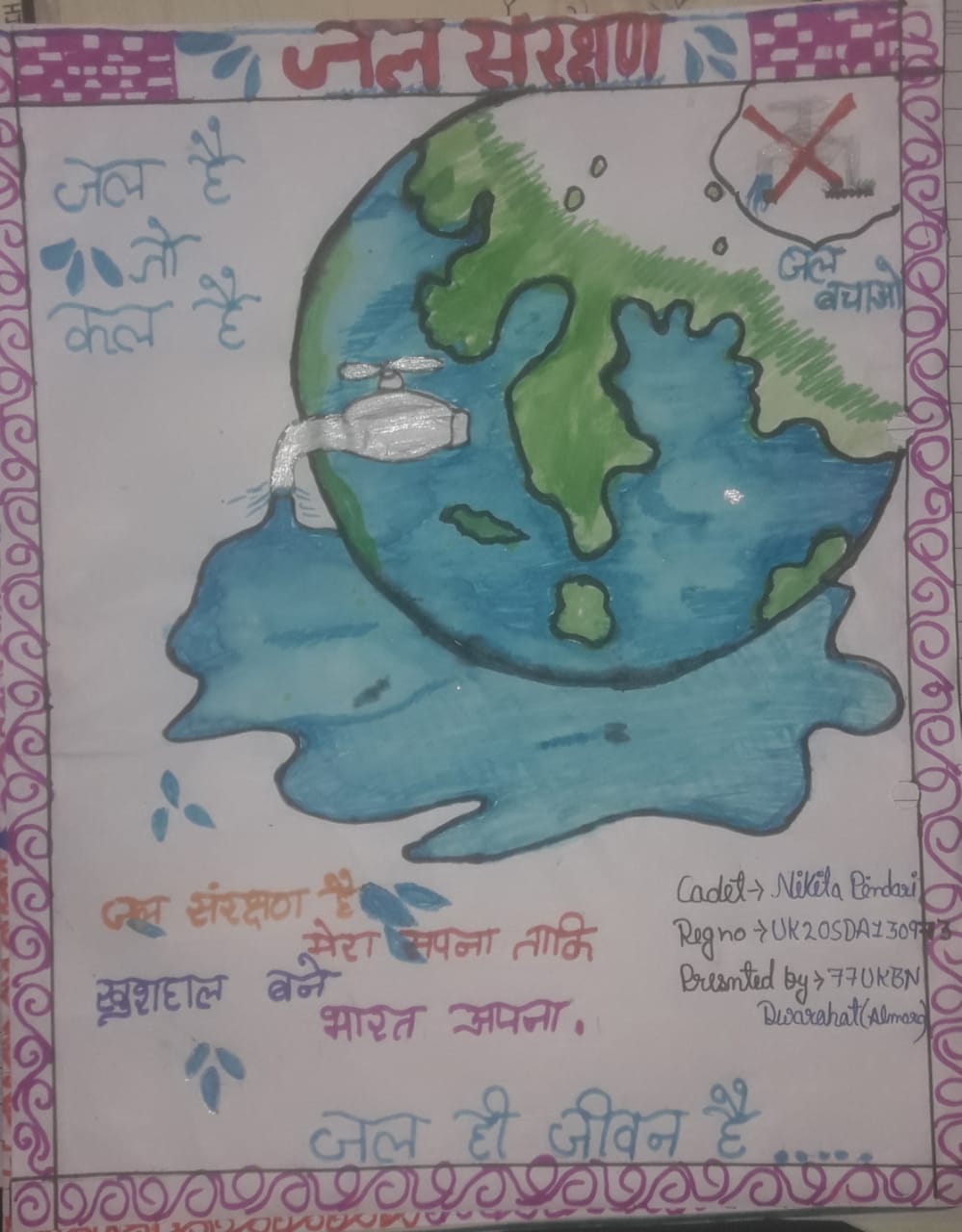 Poster on Jal Sanrakshan – India NCC