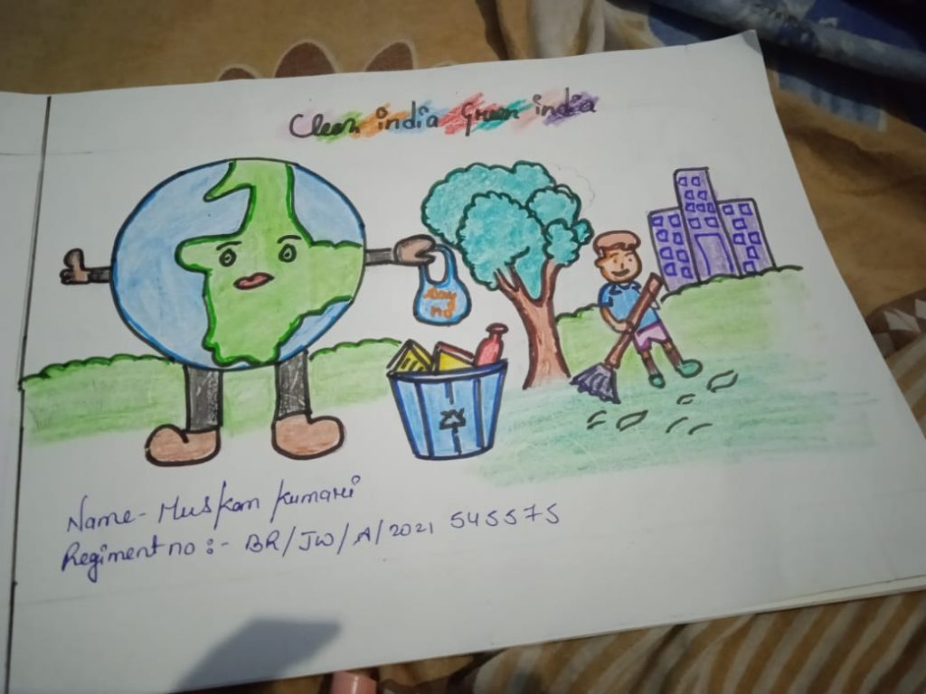 Drawings/sketching: Clean India Green India.