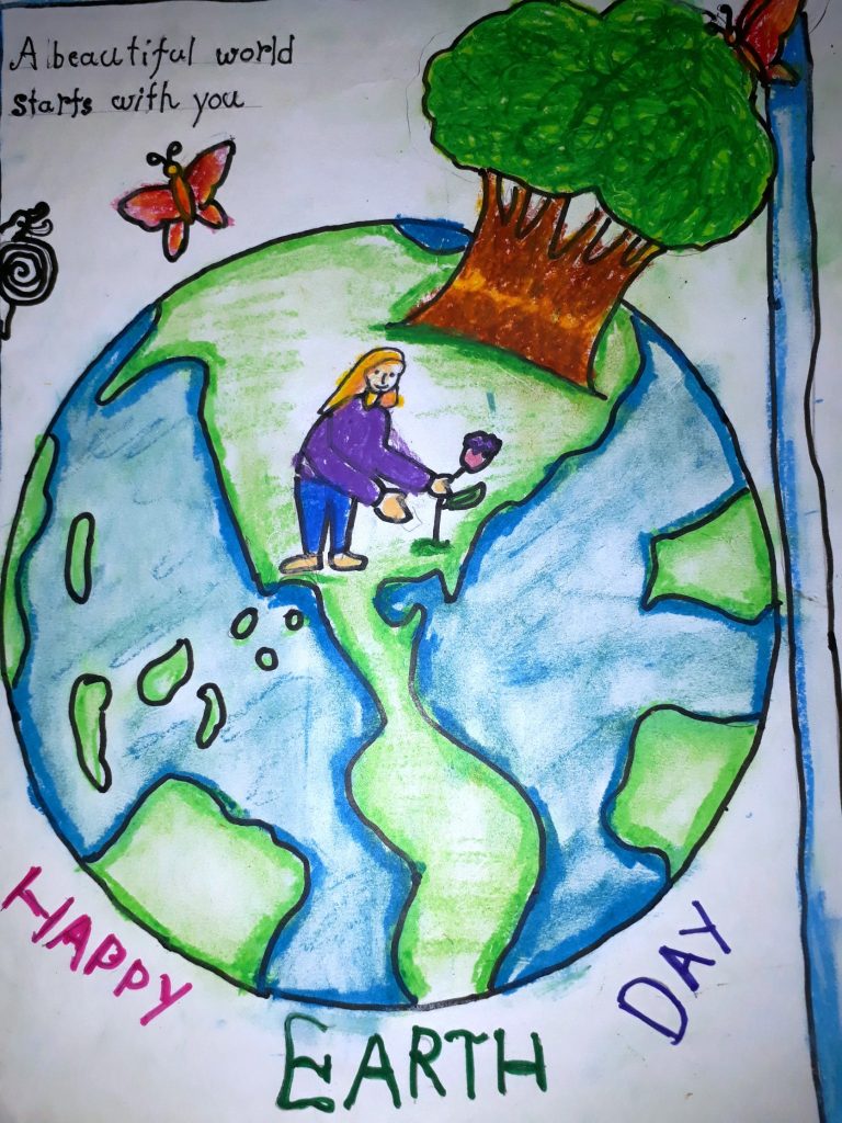 A very beautiful drawing on the topic of saving the earth by Kritika,  Khushi, Nancy of Manthan School. #devnextfoundation #savetheearth |  Instagram