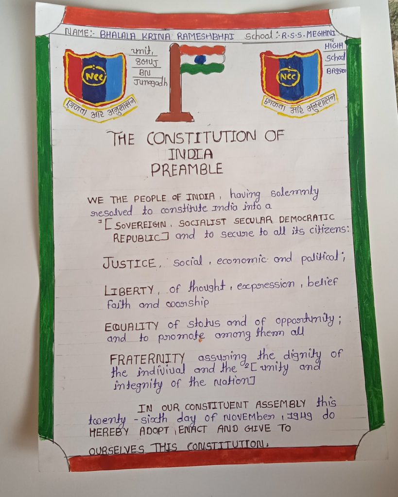 The Constitution Of India Preamble – India NCC