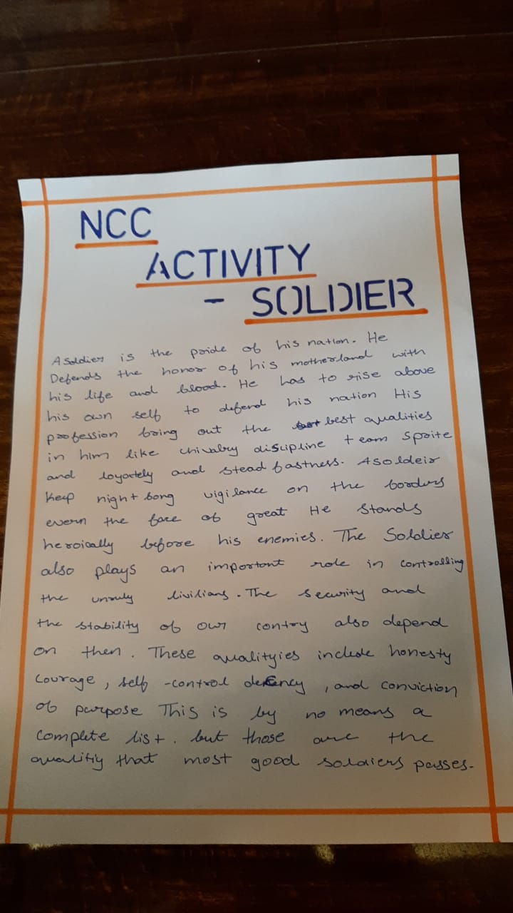 student essay on soldier in english