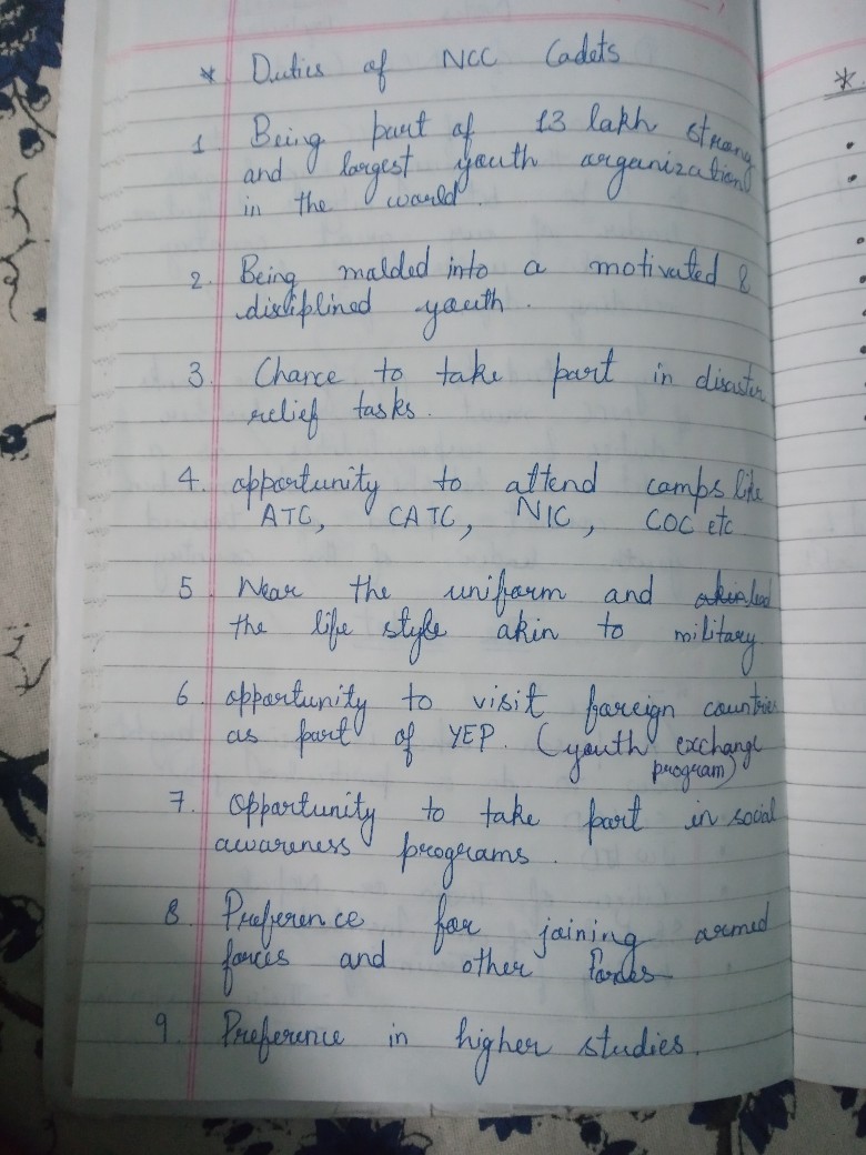 Duties Of Ncc Cadets India NCC