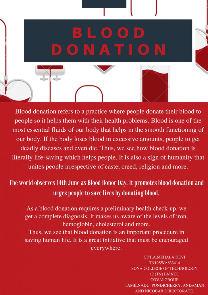 Article On Blood Donation – India Ncc