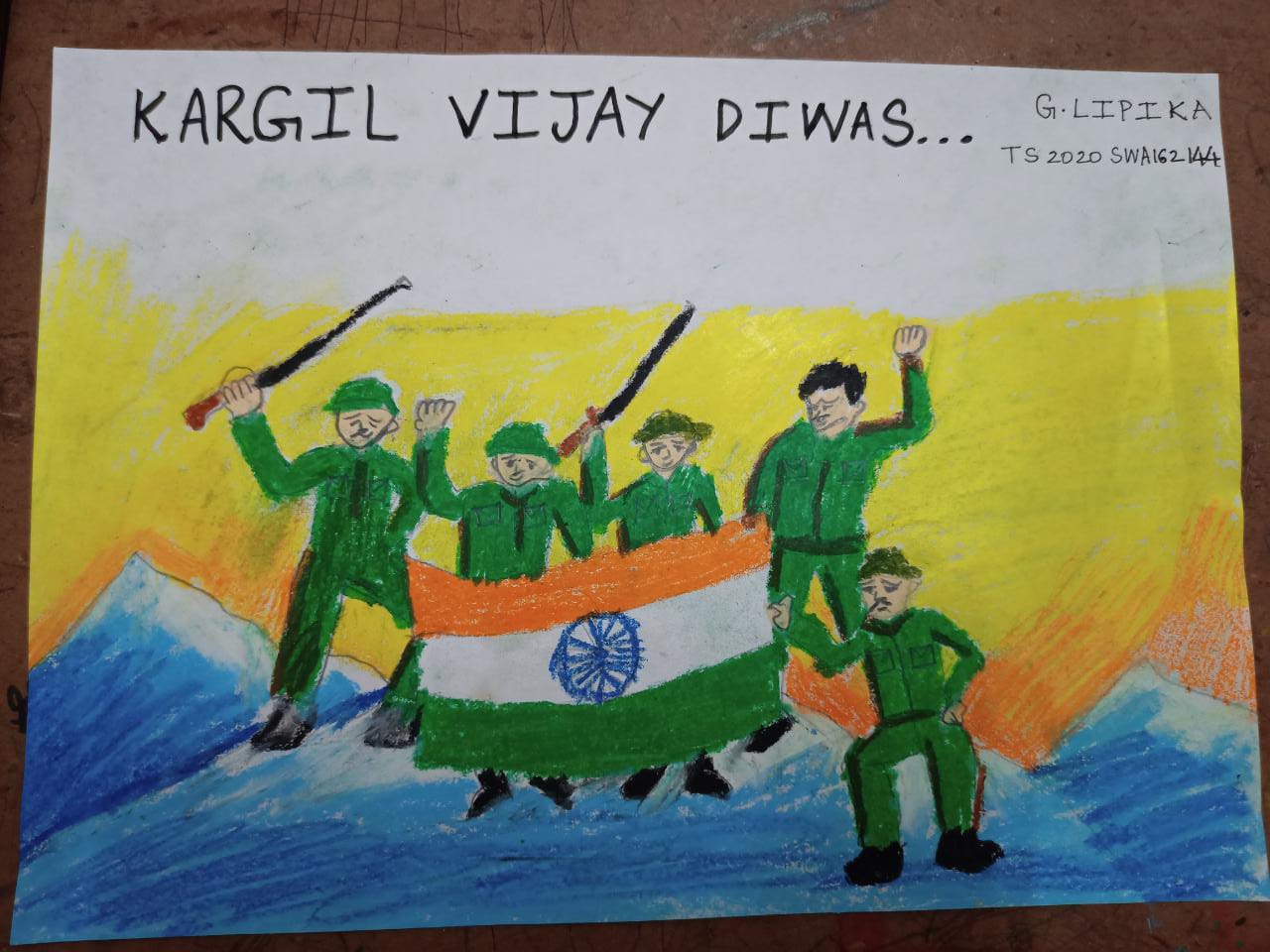 Kargil Vijay Diwas Drawing/ Easy Kargil Vijay Diwas Poster Drawing - YouTube