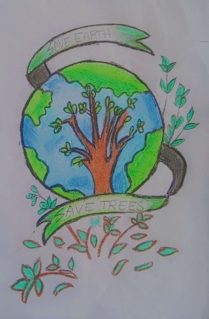 save the tree :) [ poster colour ] | Earth drawings, Save water poster  drawing, Bad painting