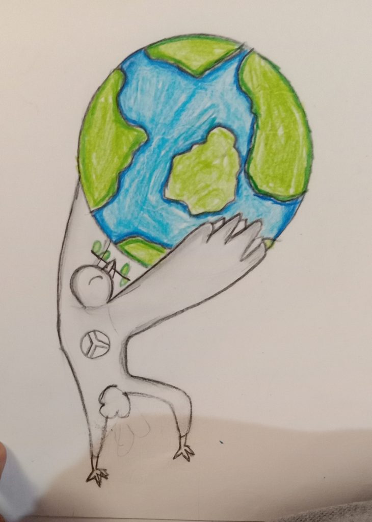 Premium Vector | Hands hold and protect planet earth world peace day hand  drawn line sketch symbol of hope
