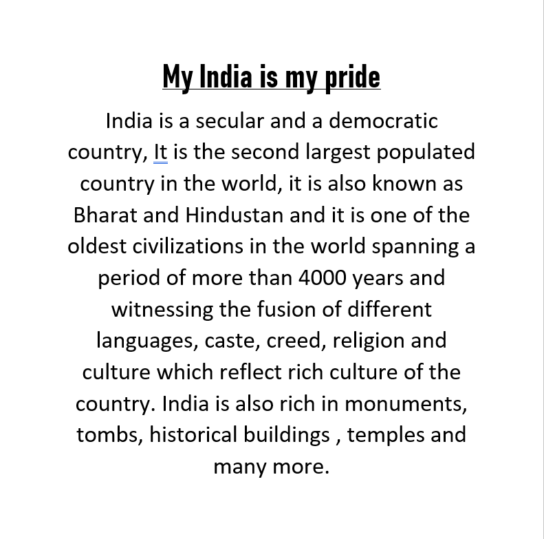 speech on india my pride