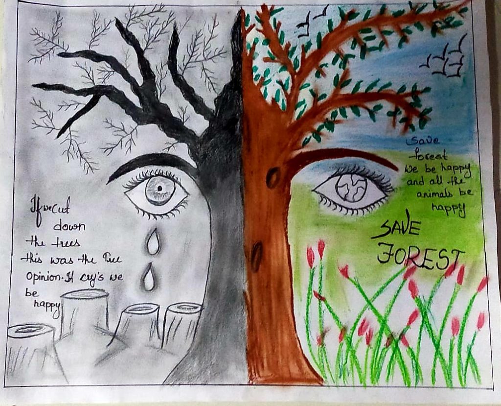 Save environment save Earth drawing || poster making ideas for competition  (very easy) step by step - YouTube