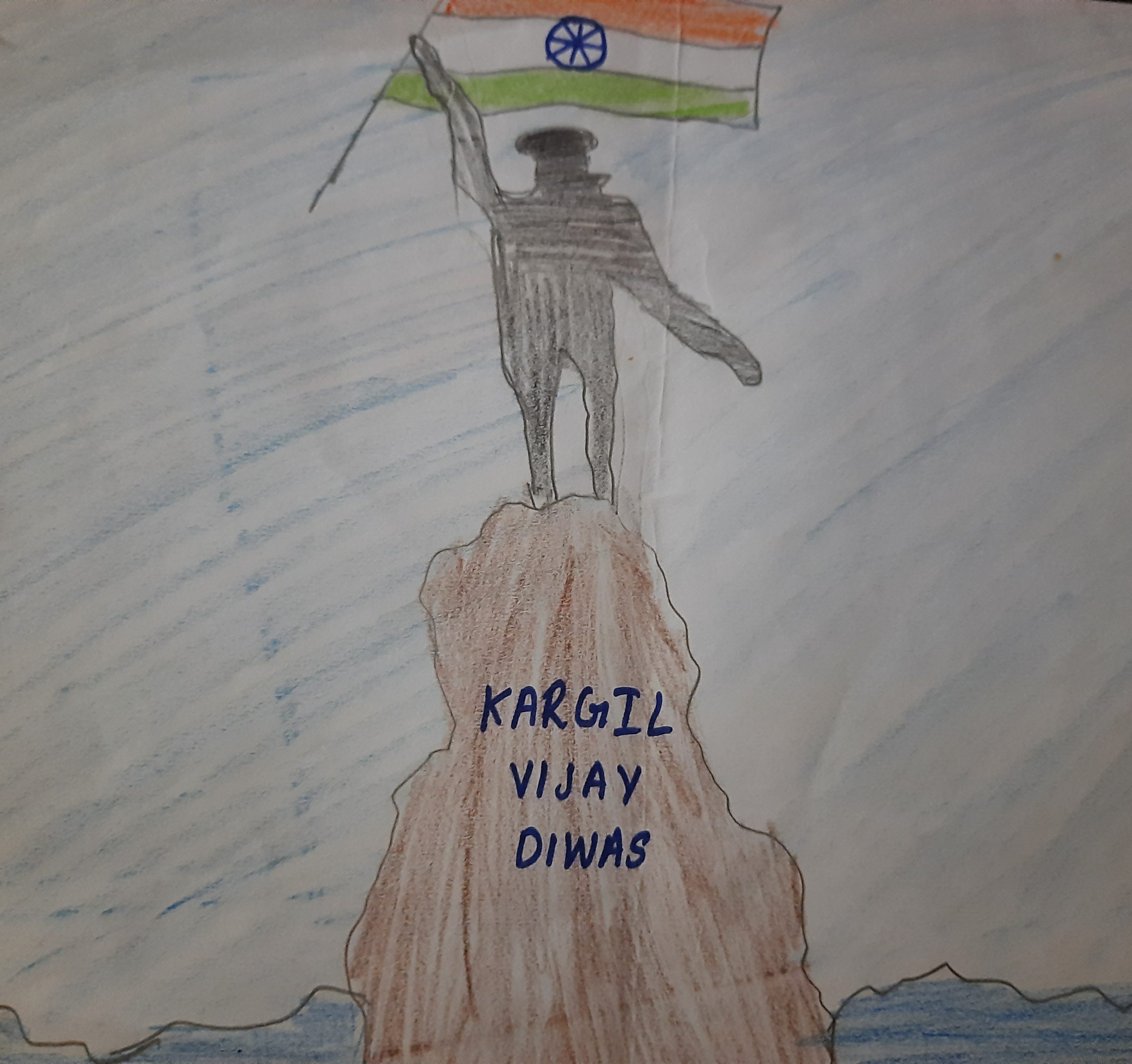 Çizimi Kargil Vijay Diwas Suluboya Arka Plan Stok Vektörü © Harryarts  588769010