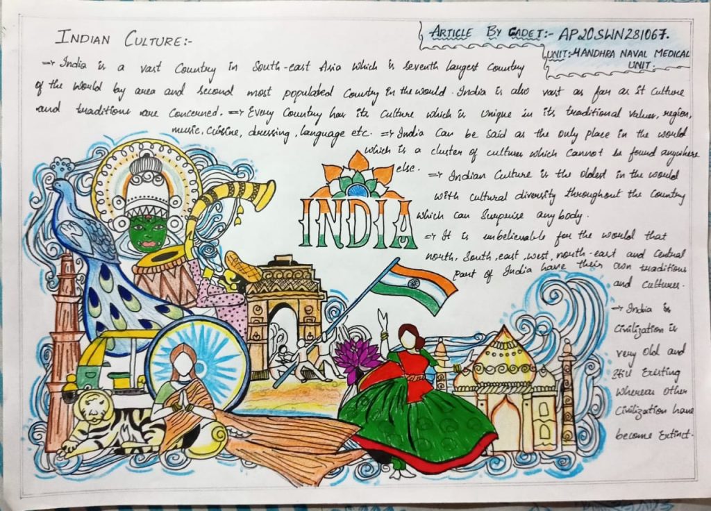 India The Land of Culture Drawing|Cultural Indian Drawing|Indian The Land  of Culture Drawing|India - YouTube