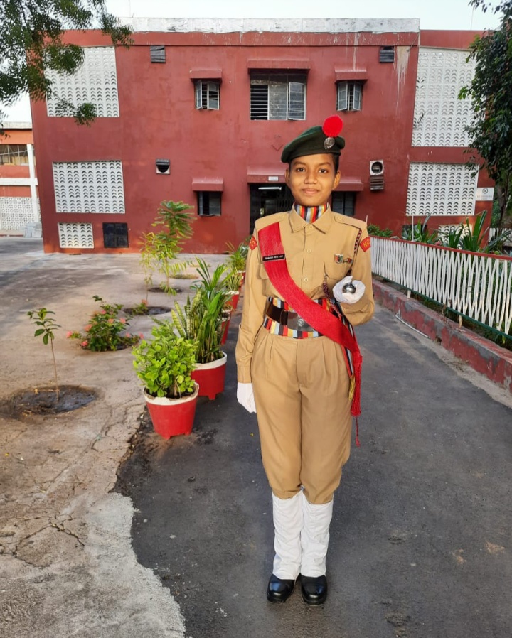 Image of A School Girl In NCC Cadet Uniform In an Event-AH313987-Picxy