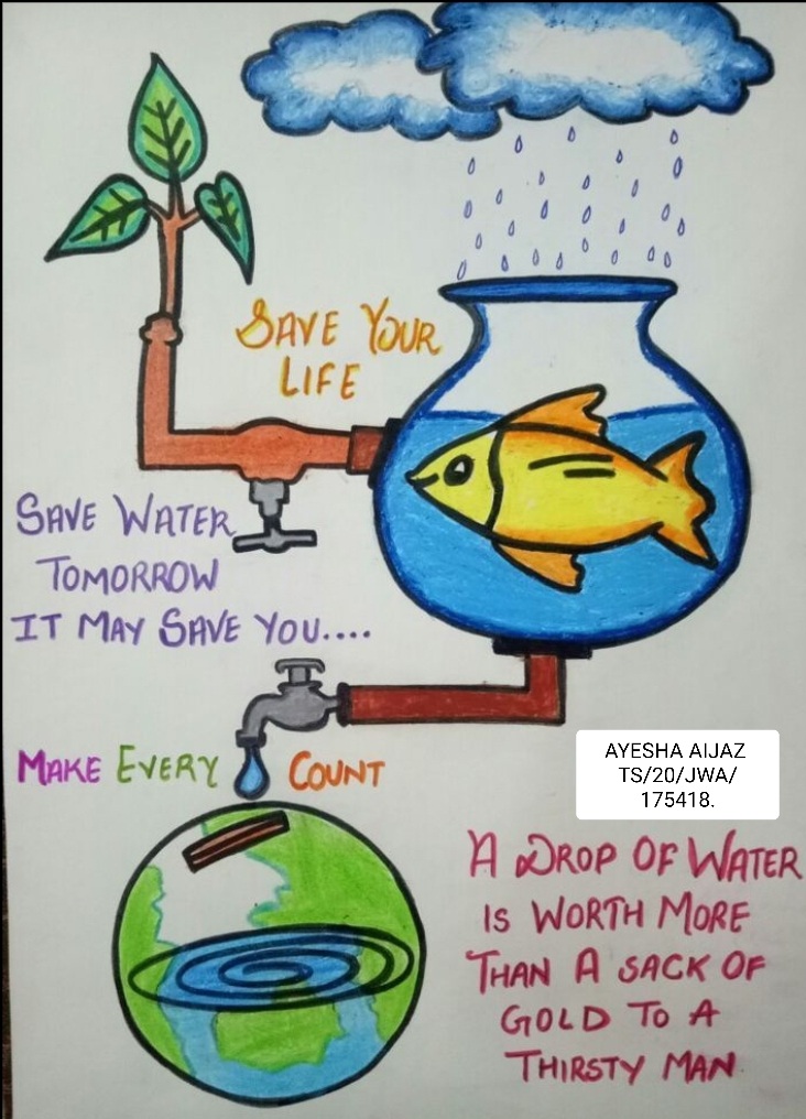 World Water Day Poster Drawing / Save Water Save Life Drawing / Save Water  Save Earth Drawing Easy - YouTube