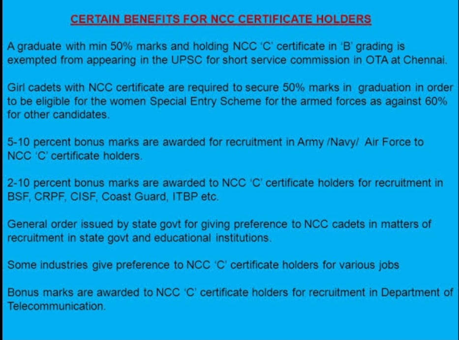 Advantages Of Being A NCC Cadet India NCC