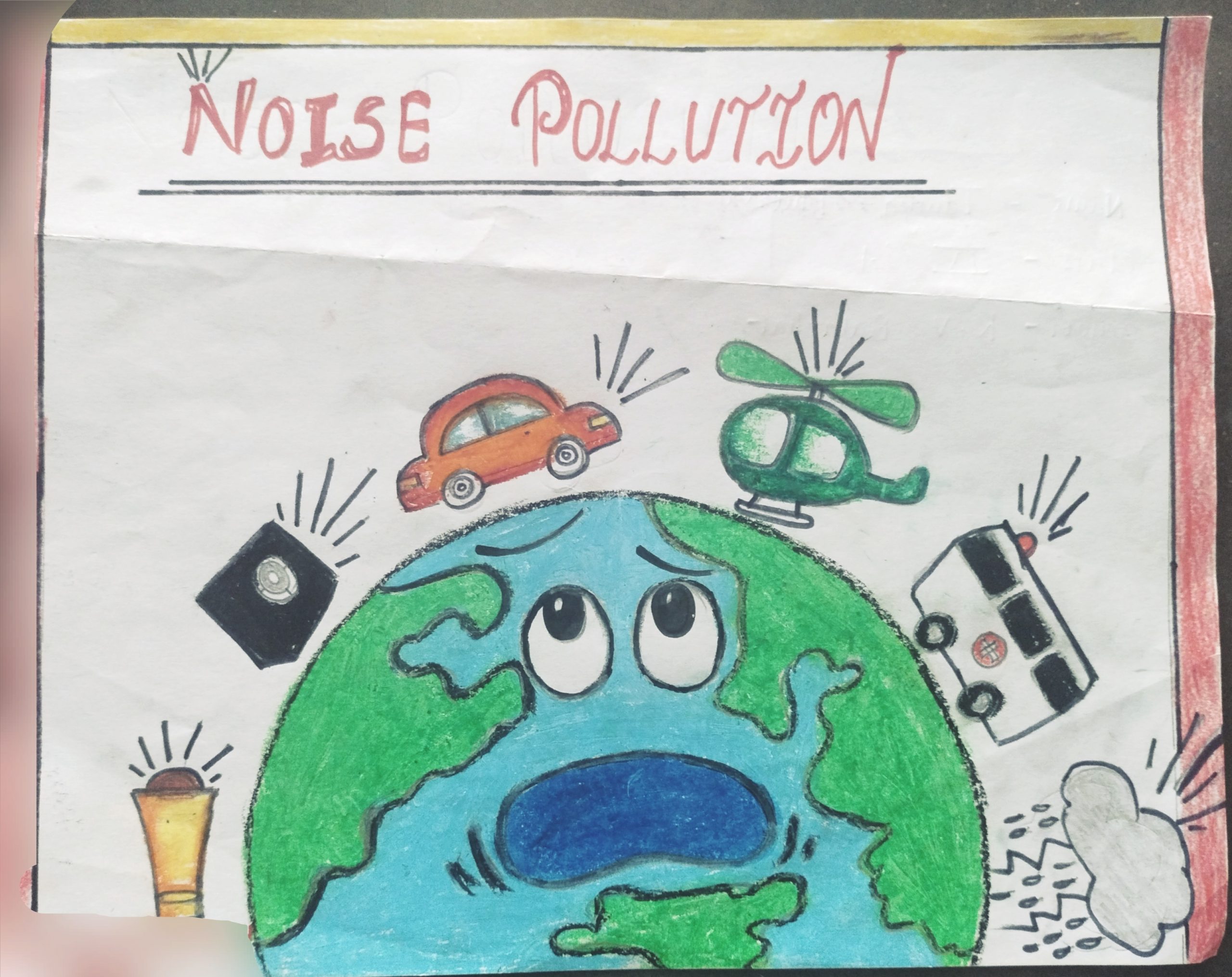 noise pollution drawing poster easy and simple | science drawing academy  @howtofunda @craftpiller - YouTube